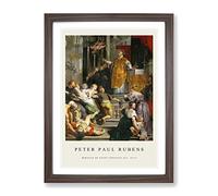Miracles By Peter Paul Rubens Exhibition Museum Painting Framed Print | A3 Walnut Framed Wall Art | Ready to Hang | Modern Historical Picture | Living Room Bedroom Lounge Office