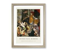 Miracles By Peter Paul Rubens Exhibition Museum Painting Framed Print | A4 Oak Framed Wall Art | Ready to Hang | Modern Historical Picture | Living Room Bedroom Lounge Office