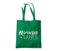 Miracles Happen Hope Faith Tote Shopping Bag 10 Litres Capacity 42 x 38cm