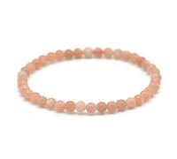 MIRACLES MINÉRAUX 4 mm round bead bracelet, thin and discreet, natural stone, handmade French creation, 18 cm, Natural gemstone Bracelet diameter: 17-18 cm (stretchable) Bead size: 4 mm