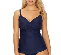 Miraclesuit Surplice Underwire Tankini Top D-DDD Cups, 36D, Midnight