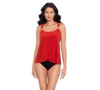 Miraclesuit Women's Swimwear Dazzle Scoop Neck Underwire Bra Tankini Bathing Suit Top, Cayenne, 10