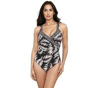 Miraclesuit Women's Swimwear It's a Wrap Tummy Control Underwire Bra One Piece Swimsuit, Black/Multi, 16