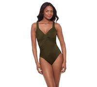 Miraclesuit Women's Swimwear Revele Tummy Control Underwire Bra One Piece Swimsuit, Nori, 12