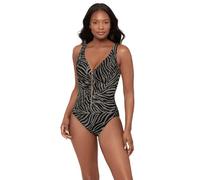 Miraclesuit Zirconic Zipt Swimsuit - Black/White - UK Size 12