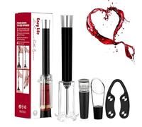 MIRACLEW Wine Opener - Air Pump Cork Remover Wine Bottle Opener Set, Miracle Wine Opener with Foil Cutter,Aerator Pourer,Vacuum Stopper(4PCS), Efficient Manual Wino on The Go Wine Opening Set (Black)