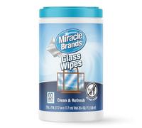MiracleWipes for Glass, Disposable and Streak Free Cleaning Wipes for Mirrors, Windows, Kitchen, Home, and Auto- 60 Count