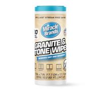 MiracleWipes for Granite & Stone, Clean, Protect, Polish Stone, Marble, Quartz, Slate, Tile, Laminate Surfaces in Kitchen and Bathroom - 30 Count