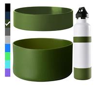 Miracredo 2 PCS Silicone Water Bottle Boot for Hydro Flask Boot, Anti-Slip Bottom Cover with Ring, Boot For Iron Flask, 12oz to 24 oz, Green