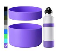 Miracredo 2 PCS Water Bottle Boot, Protective Silicone Bottle Sleeve, Anti-Slip Bottom Cover, BPA Free Silicone Ring, Compatible with Simple Modern, Iron Flask, Thermoflask, Hydro Flask & More Flasks
