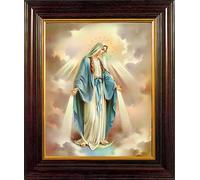 Miraculous Framed Picture Home Blessing Wooden Frame Religious Image Our Lady of Grace