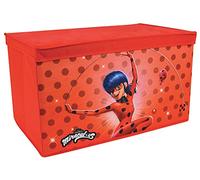 MIRACULOUS Fun House 713486 Ladybug Folding Toy Box 55.5 x 34.5 x 34 cm for Children Red