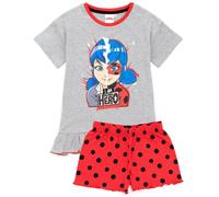 Miraculous Girls Grey Ladybug Placement Print & Polka Dot Short Sleeve Short Leg Pyjama Set - 7-8 Years