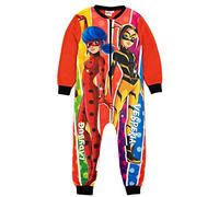 Miraculous Girls Onesie in Red | Kids All In One Fleece Jumpsuit Loungewear Pyjamas | Ladybug & Vesperia Bodysuit PJs | Ladybird Cartoon Series Pajama Jumpsuit Nightwear Merchandise Gift for Children