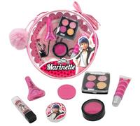 Miraculous Ladybug, 10-in-1 Kids Makeup Set with Nail Polish, Lipstick, Pressed Powder Palette, Lip Gloss, Hair Chalk, Make-up Sponge, Compressed Towel, Sticker and Pom-pom (Wyncor) (Marinette)