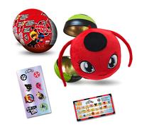 Miraculous Ladybug 4-in-1 Capsule Toy Pack of 2 with Plush Kwami, Collectible Case & Stickers