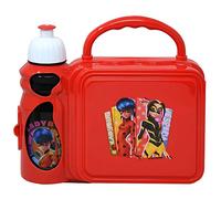 Miraculous Ladybug Combo Lunch Box with Water Bottle - Microwave Safe Lunch Box with Water Bottle - Lightweight and Durable - For Girls and Boys (Miraculous Ladybug Lunch Set)