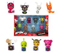 Miraculous Bandai Ladybug And Cat Noir Kwami Surprise 8 Pack | 8 Kwami Figurines Inside | Mini Kwami Toys Collect Them All Kwami Figures With Jewels For Play And Display