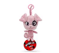 Miraculous Ladybug - Kwami Lifesize Daizzi, 5-inch Pig Plush Clip-on Toys for Kids, Super Soft Collectible Stuffed Toy with Glitter Stitch Eyes and Color Matching Backpack Keychain (Wyncor)