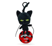 Miraculous Ladybug - Kwami Lifesize Plagg, 5-inch Cat Plush Clip-on Toys for Kids, Super Soft Collectible Stuffed Toy with Glitter Stitch Eyes and Color Matching Backpack Keychain (Wyncor)
