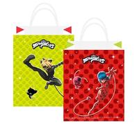 Miraculous Ladybug Paper Party Bags for Party Bags for Themed Parties and Children's Birthday Parties Size: 130 x 310 cm with Carry Handle Super Hero Party Birthday Children Pack of 8