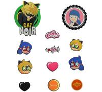 Miraculous Ladybug - Pop n' Swop 12 Assorted Ladybug and Cat Noir Badges, Regular and XXL Clip-on Badges, compatible with Pop n' Swop Purses, Shoulder Bag and Backpacks (Wyncor), 0.6" H x 5" L x 4" W