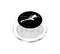 Miraculous Ladybug Silhouette Cat Noir Running (White) PopSockets PopGrip for MagSafe
