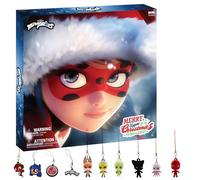 Miraculous Ladybug - Ultimate Kwami Advent Calendar with Miniature Flocked Kwamis and EVA Seasonal Charms. Collectible Toys for Kids for Christmas with Hooks and Ribbons (Wyncor)