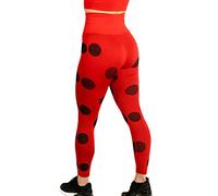 Miraculous Ladybug Womens Leggings Active Cosplay - Seamless for Gym Workout, Exercise, Yoga, Running by MAXXIM Red Small, Red