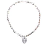Miraculous Medal Crystal Tennis Bracelet | Catholic Jewelry | Great Religious Gift for First Holy Communion or Confirmation | Christian Wrist Accessory