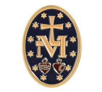 Miraculous Medal Enamel Lapel Pin Badge 3 x 2.2cm Catholic Virgin Mary Brooch Religious Christian Pin Marian Devotional Gift for Faithful Believers Collectors Churches and Prayer Groups