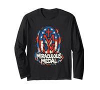 Miraculous Medal Marian Our Lady Catholic American Long Sleeve T-Shirt