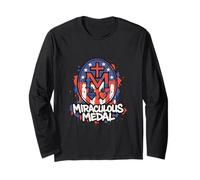 Miraculous Medal Marian Our Lady Catholic American Long Sleeve T-Shirt