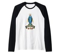 Miraculous Medal Marian Our Lady Catholic Raglan Baseball Tee
