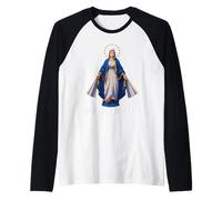 Miraculous Medal Marian Our Lady of Grace Catholic Raglan Baseball Tee