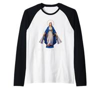 Miraculous Medal Marian Our Lady of Grace Catholic Raglan Baseball Tee