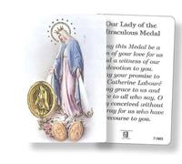 Miraculous Medal Prayer Card Credit Card Size Multicolour Religious Message