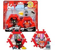 Miraculous Shack Stack Surprise Twin Pack - Plagg & Trixx - 2 Collectible Miraculous Chibi Shacks with 2 Characters and 4 Accessories - Themed Environments to Stack, Display & Play