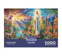 Miraculous Vision Colourful Town with Tower 1000 Pieces Jigsaw for Adults The Impossible Challenge Brain Development 52x38cm/1000pcs