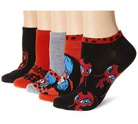 Miraculous Women's 5 Pack No Show Socks Casual, Red Dark, 8-10 UK
