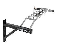 Mirafit Heavy Duty Black and Silver Multi Grip Wall Mounted Pull Up Bar - 1.2m Wide