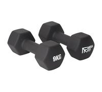 Mirafit Soft Touch Mini Hex Dumbbells - 2 x 9kg