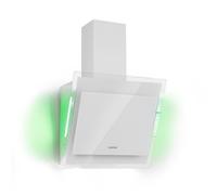 Cooker Hood 60cm LED Angled Kitchen Extractor Fan Chimney Hood Glass Touch White [EEK: A++]