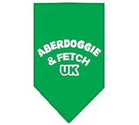 Mirage Aberdoggie and Fetch UK Screen Print Bandana for Dog, Small, Emerald Green
