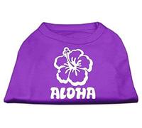 Mirage Aloha Flower Screen Print Shirt, X-Small, Purple