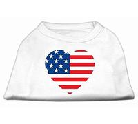 Mirage American Flag Heart Screen Print Shirt, XX-Large, White