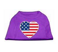 Mirage American Flag Heart Screen Print Shirt, XXX-Large, Purple