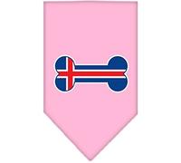 Mirage Bone Flag Iceland Screen Print Dog Bandana, Small, Light Pink