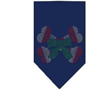 Mirage Candy Cane Crossbones Rhinestone Bandana, Small, Navy Blue