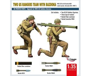 Mirage Hobby 35002 - 1:35 Two US Rangers Team With Bazooka - New